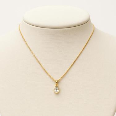 Imagem de Colar Gota Ponto de Luz em Zircônia  Folheado a Ouro ou Prata  Antialé