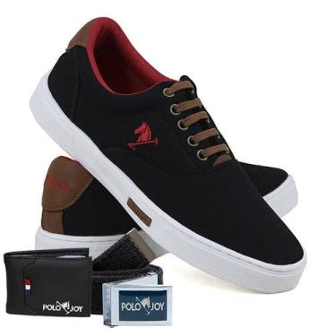 Imagem de Sapatênis Casual Lona Kit com Carteira e Cinto Dia a Dia - Polo Joy, P