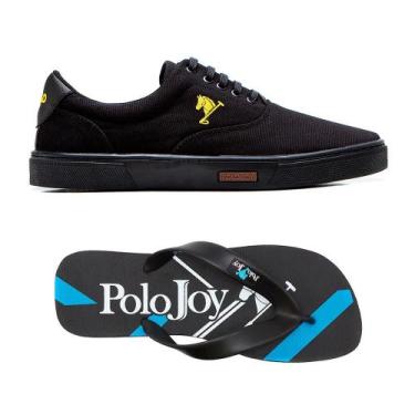Imagem de Kit 1 Tênis Casual + 1 Chinelo Polo Joy, Preto, Preto, 43