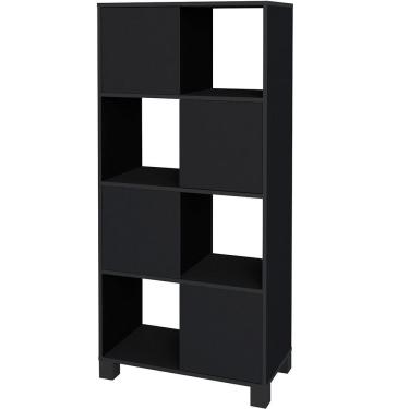 Imagem de Armário Multiuso 02 Portas com Nichos Wally A02 Preto - Lyam Decor