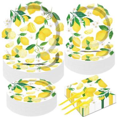 Imagem de Conjunto de artigos para festas, gisgfim, 50 convidados, tema limão, 2