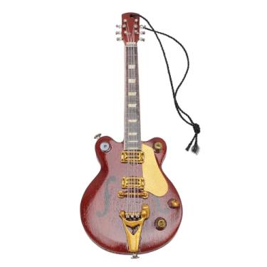Imagem de Pilipane Chaveiro de guitarra em miniatura instrumento musical de madeira multiuso chaveiro de guitarra para mochila e bolsa