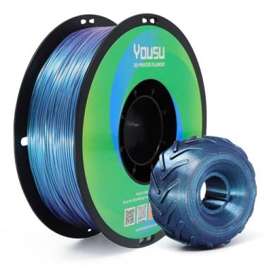 Imagem de YOUSU Filamento Chameleon TPU de 1,75 mm, cor camaleão TPU, filamento de impressora 3D macio flexível 95A (42D), muda de cor com luz e ângulos, carretel de 1 kg (2,2 lbs)