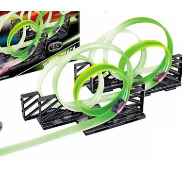 Imagem de Pista de Carrinhos com 3 Loops – Super Track Infantil com Carrinho Pull Back com Luzes LED