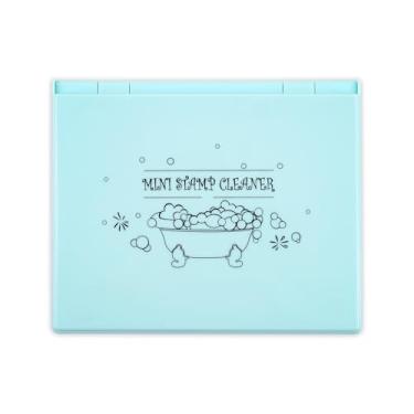 Imagem de Stamp Scrubber | Stamp Cleaning Tray for Scrapbooking & Crafting | Double-Sided Stamp Cleaning Pad for Clear, Rubber, Cling, Foam Stamps | Arts Crafts Scrapbooking Tools | 5.9x4.8inch (Blue)