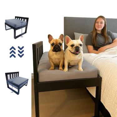 Imagem de Estrutura de cama de madeira para cães com pernas ajustáveis e colchão incluídos – Cosleeper de cabeceira para animais de estimação – Extensor de sono para cães próximos a você, cama para animais de