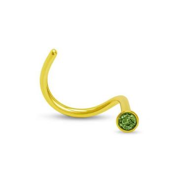 Imagem de Piercing Nostril para Nariz em Titânio com Zircônias Verde - M2 Pierci