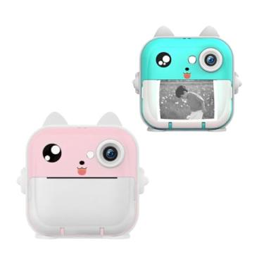 Imagem de Câmera Digital Infantil com Impressora Instantânea Integrada, Jogos Educativos, para Crianças (Rosa)