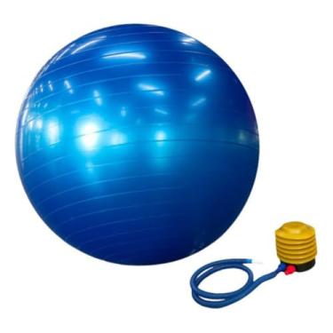 Imagem de Bola Pilates Yoga Abdominal Ginastica Fitness 55 cm C/Bomba Cor: Azul
