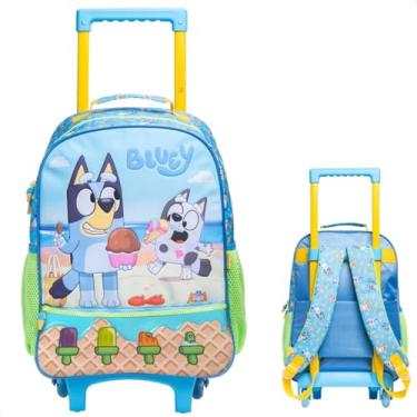 Imagem de Mochila de Rodinhas com Alça Costas 16 Bluey X Praia Escolar