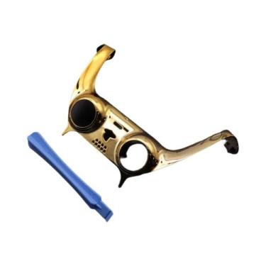 Imagem de Controle PS5 Cromado Fosco Com Faixa Decorativa E Tampa De Controle Co