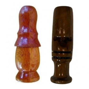 Imagem de Apito Inhambu Açu 03 + Apito Aracuã 31 Pios em madeira profissionais