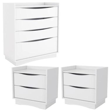 Imagem de Comoda 4 Gavetas 02 Mesas De Cabeceira 2 Gavetas M26061 Kappesberg Bra