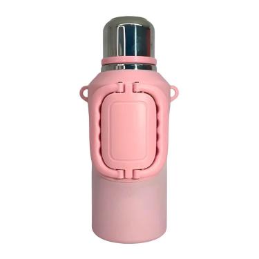 Imagem de Garrafa Térmica Inox 1500Ml Rosa Com Alça Academia Viagem
