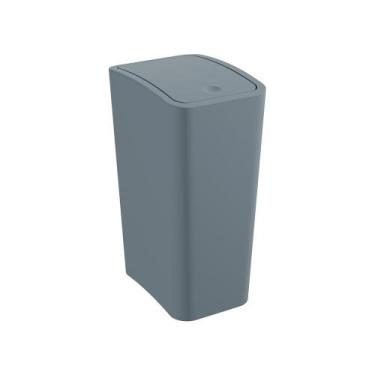 Imagem de Lixeira Astra Ltc2 Com Tampa Click 8L Retangular Azul - Astra / Japi