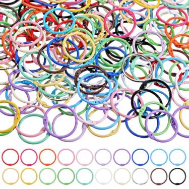 Imagem de IANFAN 200 peças anéis coloridos para fichário de folhas soltas de 3,8 cm 20 cores para cartões de índice, anéis de papel-chave, anéis de cartão para escritório, escola, casa