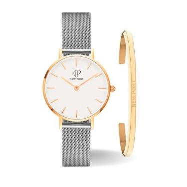 Imagem de Relógio Feminino Analógico Casual Elegante New Port 32mm + Bracelete D