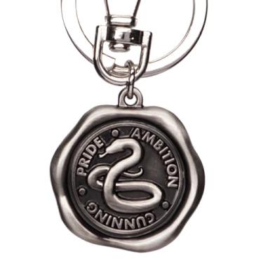 Imagem de Harry Potter Chaveiro de estanho com selo Slytherin – Chaveiro Harry Potter House Crest