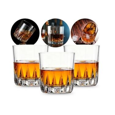 Imagem de Kit 3 Copos Baixos 300ml De Whisky/Vodca/Caipirinha Bebidas Resistente Moderno Presente