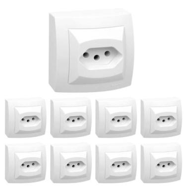 Imagem de Kit 9 Tomada 2p+t 20a Sistema X Pial Legrand 675061 Branco