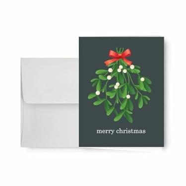 Imagem de Paper Frenzy Cartões tradicionais de Natal Visco com envelopes Kraft - pacote com 25