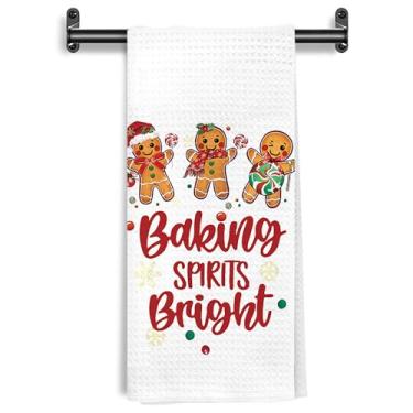 Imagem de WARDOS Toalhas de cozinha para assar pão de gengibre de Natal, presentes para amantes de panificação, toalhas de mão decorativas para cozinha, padaria, Natal, prato de gengibre, toalha de chá, pano de