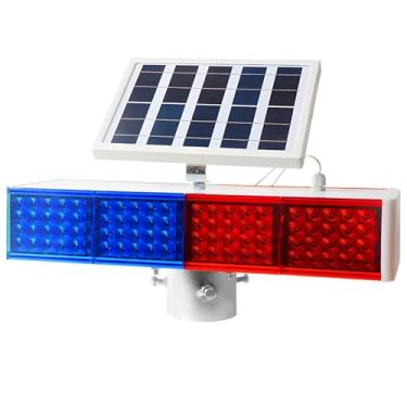 Imagem de Luz de bloqueio de estrada de LED movida a energia solar 4W, 160 LEDs de dupla face, aviso intermitente, construção de alumínio e plástico à prova d'água, alta visibilidade para segurança rodoviária,