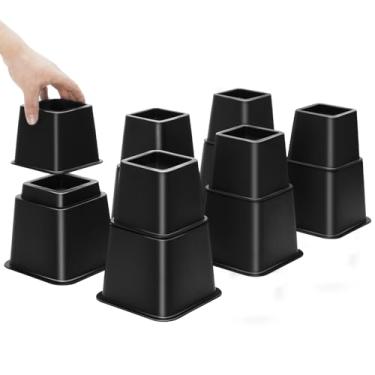 Imagem de MCXYEM Elevador de cama/elevador de cama/elevador de cama/elevador de móveis/elevadores de mesa/elevadores de moldura de 3,5 ou 20 cm Criar armazenamento sob a cama resistente para ajuste de altura de