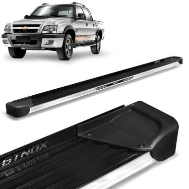 Imagem de Estribo Lateral S10 1995 a 2011 CD Alumínio Preto A4 Com Adesivo