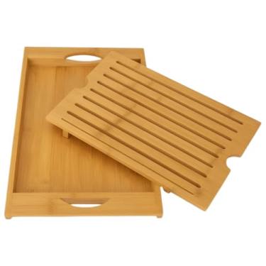 Imagem de Bandeja Para Migalhas De PãO, TáBua De Cortar PãO(KIT MIGALHEIRA + FACA PÃO 6")