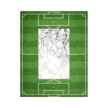 Imagem de Skerhhux Porta-retrato de campo verde de futebol de 10 x 15 cm para mesa vertical ou horizontal e exibição de parede, moldura de futebol para pôster de certificado, decoração de casa, ideias de