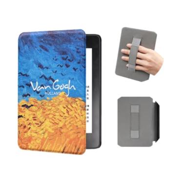 Imagem de Akacy Capa com estampa pintada com alça para Kindle Paperwhite de 6,0 polegadas 11ª geração lançada em 2022/2024 (Modelo: C2V2L3/RS23CV) Proteção de couro PU (4)