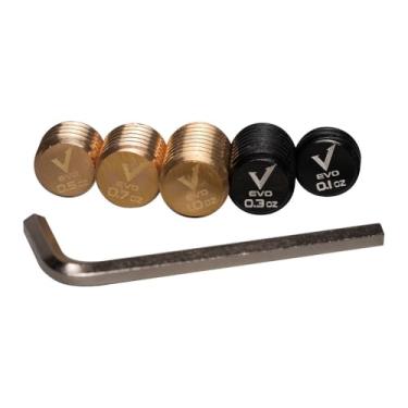 Imagem de Kit de parafusos de peso EVO para taco de sinuca, conjunto de parafusos de peso de 5 peças (0,1/0,3/0,5/0,7/28,3 g) com alça destacável, parafusos de peso de taco de piscina ajustáveis para equilíbrio