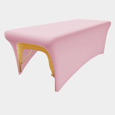 Imagem de KIDOACOW Protetor De Cama Para Massagem Pink Lash Com Recorte Espaço As Pernas, Extensível Retangular 6 Pés Extensão Cílios/Cama Spa/Cama Mensagens (Forte Elasticidade)