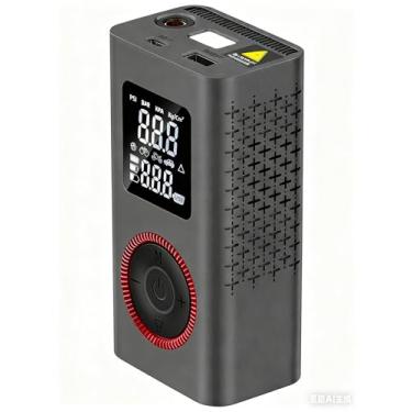 Imagem de Compressor de ar portátil com enchimento de pneu com carregamento tipo C, recarregável, leve, luz LED