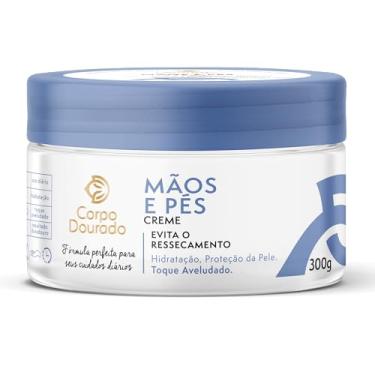 Imagem de Creme de Tratamento Mãos e Pés Corpo Dourado Evita Ressecamento Hidratação Protege a Pele Toque Aveludado Silicone 300g