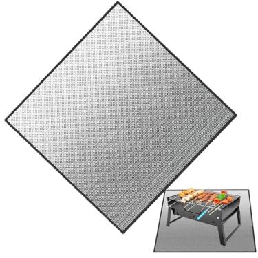 Imagem de Shakven Tapete de fogo para churrasqueira ao ar livre, tapete ao ar livre | Tapete para grelha externa de 40x40 polegadas, resistente ao calor, à prova de fogo - Tapete de lareira à prova d'água à