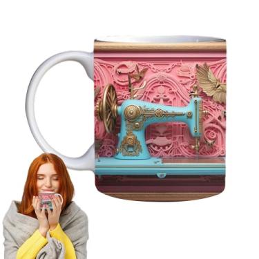 Imagem de Caneca da máquina de costura, caneca de costura engraçada,Copo de caneca de café | Caneca de café engraçada e exclusiva para micro-ondas para quilters, mães, irmãs, avós, tias, filhas