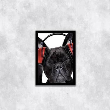 Imagem de Quadro Bulldog Francês Música 24X18Cm - Quadros On-Line