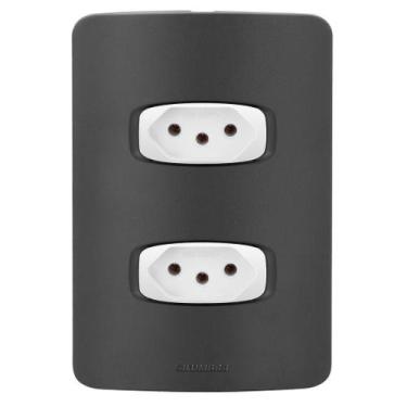 Imagem de Conjunto 2 Tomadas 20A - Gracia Black Maxx / Branco - Alumbra
