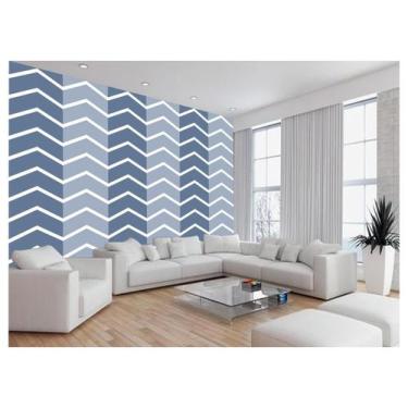 Imagem de Papel De Parede 3D Sala Chevron Zig Zag Listras 3,5M Zig51 - Você Deco
