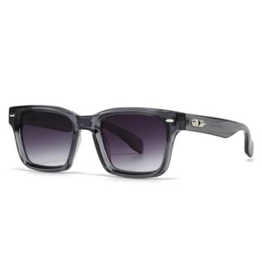 Imagem de VFDHN Óculos de Sol Vintage Feminino Punk com Rebites, Lentes Degradê Retrô, Proteção UV400 para Homens (TYJ222-3)