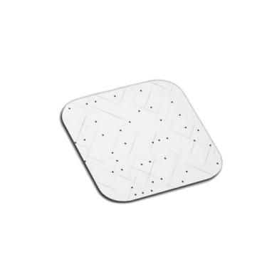 Imagem de Porta Copos Com Ilustração Personalizada Padrão De Grade Pontilhada Papel Branco - Tamanho 10.5x10.5 cm