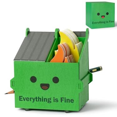 Imagem de EBouwkls Porta-lápis de mesa com 200 peças de cartões de notas, presentes de Natal para professores, 2 compartimentos engraçados para colegas de trabalho, acessórios, decoração – presente de