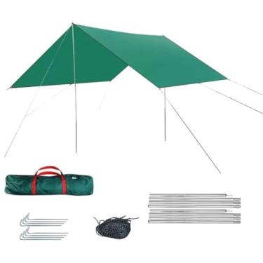 Imagem de Toldo Impermeável Portátil 3x3m Para Camping, Praia e Viagens – Toldo à Prova de Chuva e Vento(verde escuro quadrado,3m*3m)