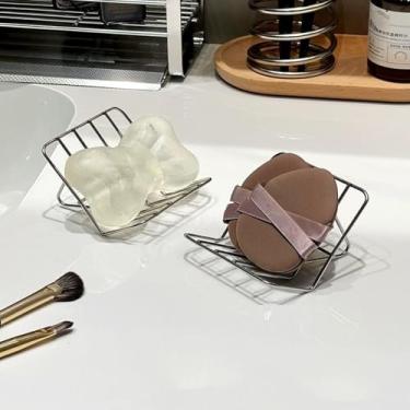 Imagem de Saboneteira em barra de arame de aço inoxidável, suporte de esponja de drenagem, suporte de sabão de bancada para chuveiro, banheira, cozinha