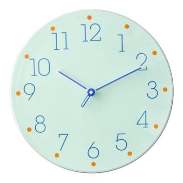 Imagem de Relógio de parede Relógio de parede minimalista para sala estar, uso doméstico, funcionamento silencioso e alimentado por bateria para decoração de casa(Green)