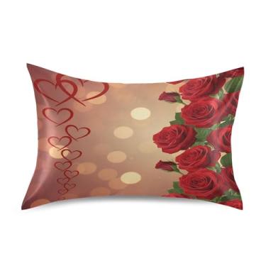 Imagem de SEHANY Capas de almofada elegantes de seda rosas para cabelo e pele, capas de almofada de cetim respiráveis macias e refrescantes com fecho de envelope, tamanho king (50,8 x 66 cm)