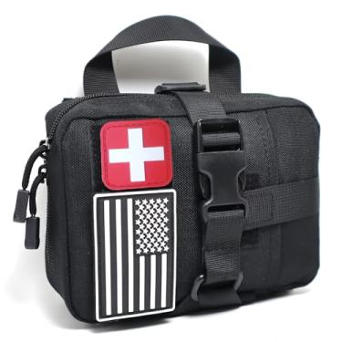 Imagem de YUNCAIMAOYI Bolsa tática de primeiros socorros Molle para cinto de serviço, colete IFAK Rip-away EMT bolsas de primeiros socorros tático Molle kit médico bolsa para viagens, caminhadas, caça