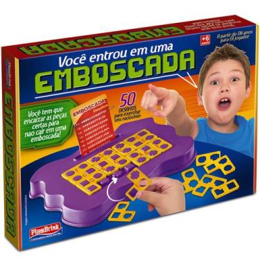 Imagem de Jogo Tabuleiro Emboscada 50 Desafios Lógica Raciocínio Encaixe Peças I